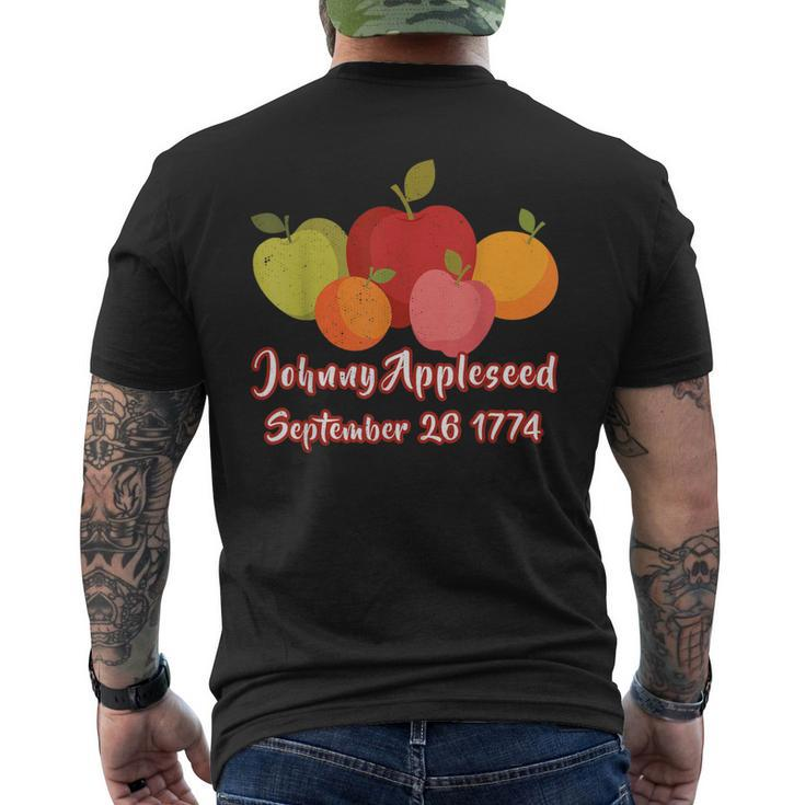 Distressed Johnny Appleseed Apple Picking Orchard Farming Men's T-shirt Back Print
