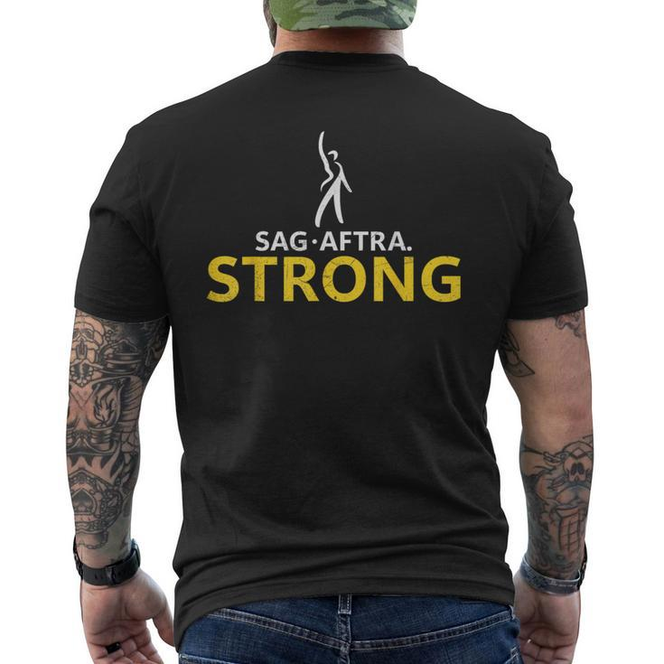 Distressed SagAftra Strong Men's T-shirt Back Print