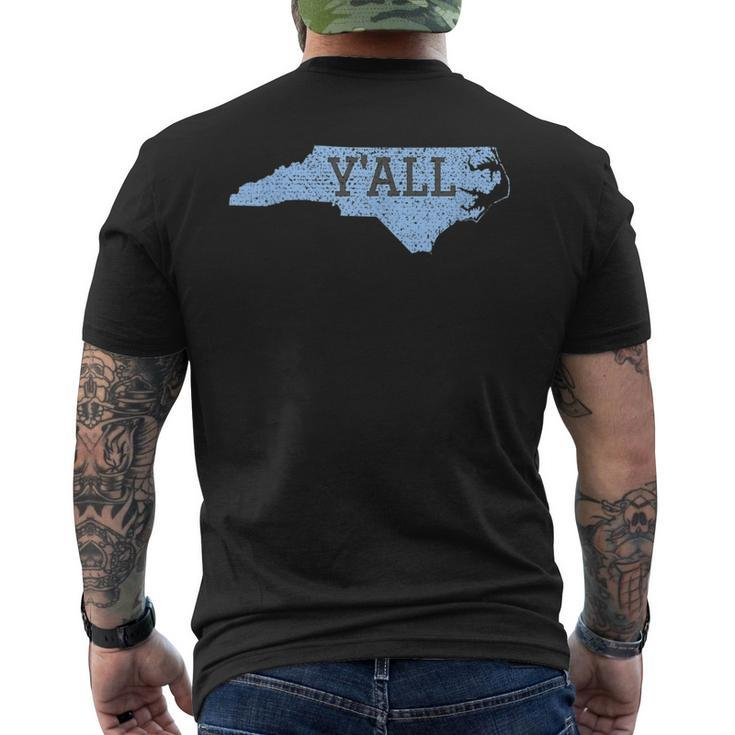 Distressed Yall North Carolina Funny Mens Back Print T-shirt