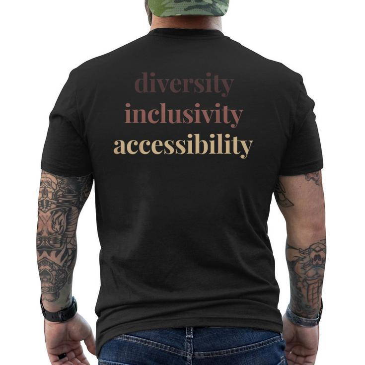 Diversity Inclusivity Accessibility Protest Rally Activist Men's T-shirt Back Print