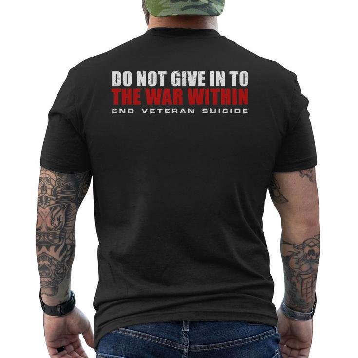 Do Not Give In To The War Within End Veteran Suicide Mens Back Print T-shirt
