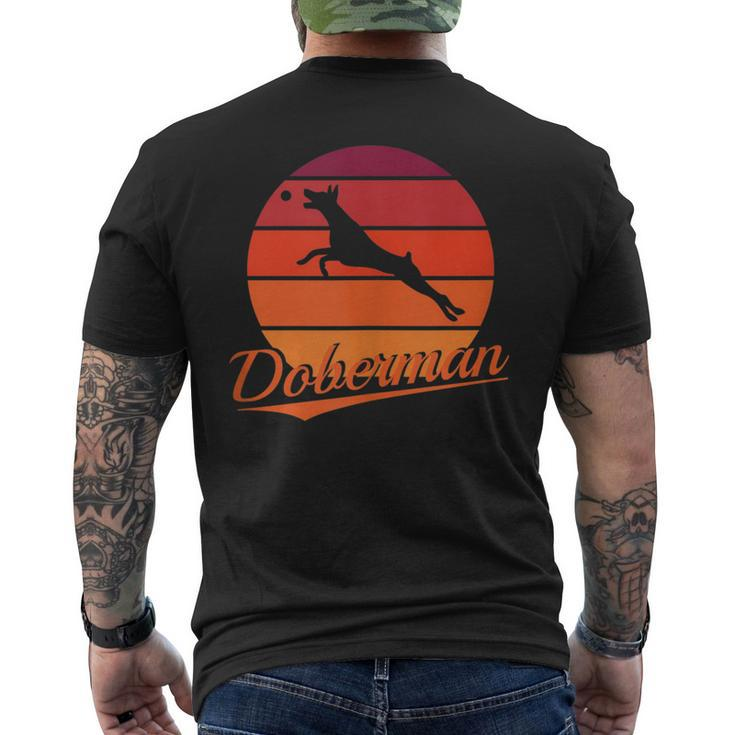Doberman Pinscher Retro Sunset Dog Pet Lover  Mens Back Print T-shirt