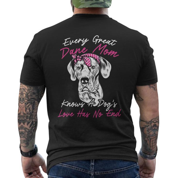 Dog Breeder Loves Dog Great Dane Mom Mens Back Print T-shirt