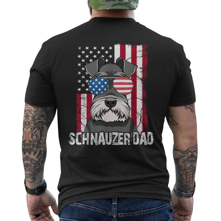 Dog Dad Fathers Day Gift Mini Schnauzer Usa Flag 4Th Of July  Mens Back Print T-shirt