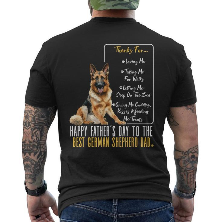 Dog Dad Happy Fathers Day To The Best German Shepherd Dad  Mens Back Print T-shirt