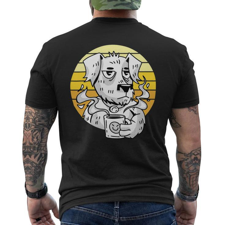 Dog Dad Shirt Golden Retriever Vintage Dog Coffee Lover Mens Back Print T-shirt