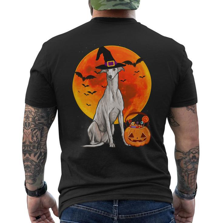 Dog Halloween Greyhound Jack O Lantern Pumpkin Mens Back Print T-shirt