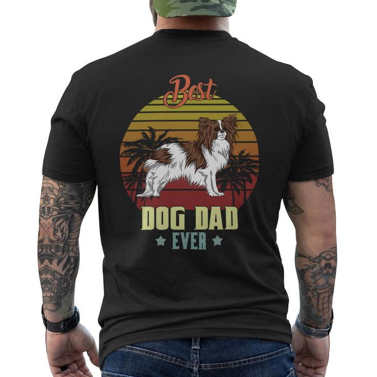 Dog Papillon Mens Best Papillon Dad Ever Daddy Dog Lover Owner Funny Mens Back Print T-shirt