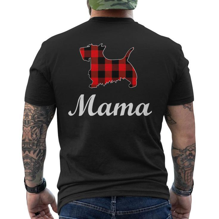 Dog Scottish Terrier Mama Red Buffalo Plaid Scottish Terrier Mens Back Print T-shirt