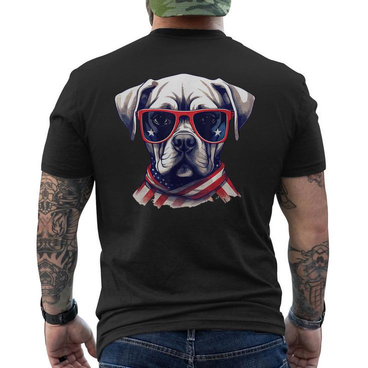 Dog Sunglasse American Flag Funny Fathers Day & 4Th Of July Mens Back Print T-shirt