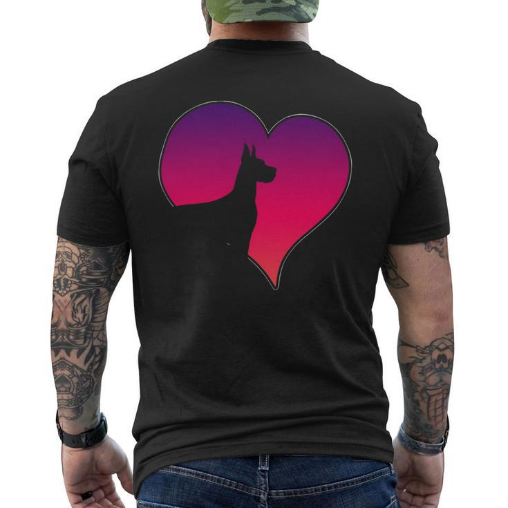 Dogs Great Dane Dog Pink Heart Love Gift For Women Mens Back Print T-shirt