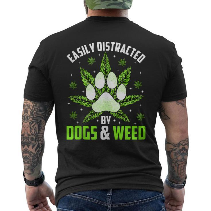Dogs And Weed Dad Mom Dog Lover Cannabis Marijuana For Women Men's Back Print T-shirt