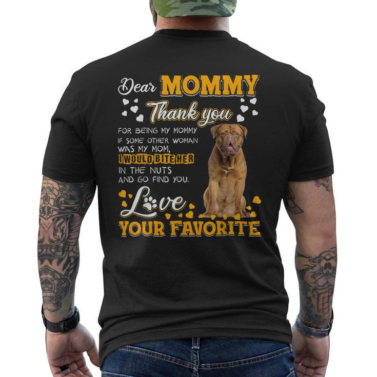 Dogue De Bordeaux Dear Mommy Thank You For Being My Mommy Mens Back Print T-shirt