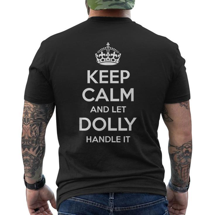 Dolly Keep Calm Personalized Name Birthday Idea Men's Back Print T-shirt