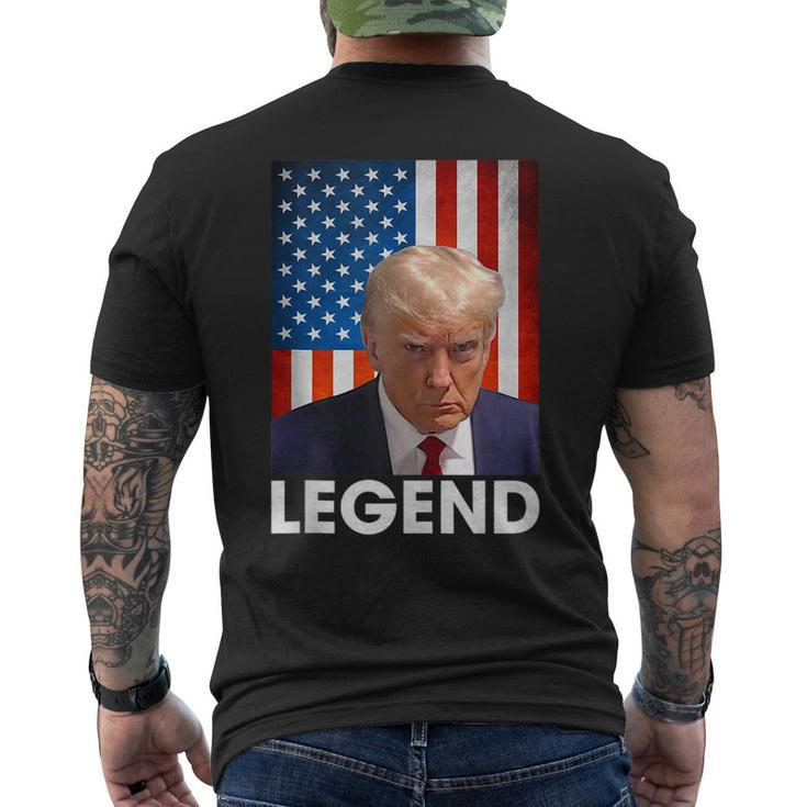 Donald Trump 2024 Shot President Legend American Flag Men's T-shirt Back Print