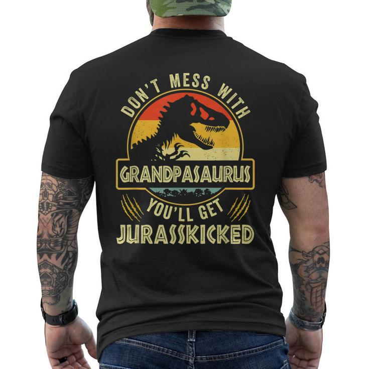 Dont Mess With Grandpasaurus Youll Get Jurasskicked Vintage Men's Back Print T-shirt