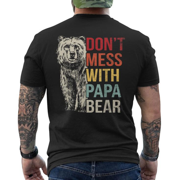 Dont Mess With Papa Bear Vintage Retro Mens Back Print T-shirt