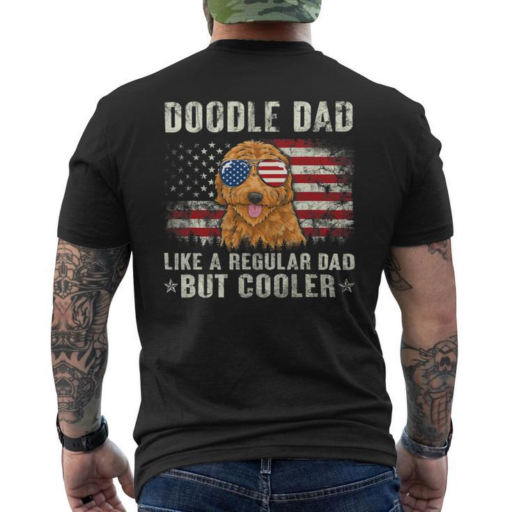 Doodle Dad Goldendoodle American Flag Fathers Day July 4Th Mens Back Print T-shirt