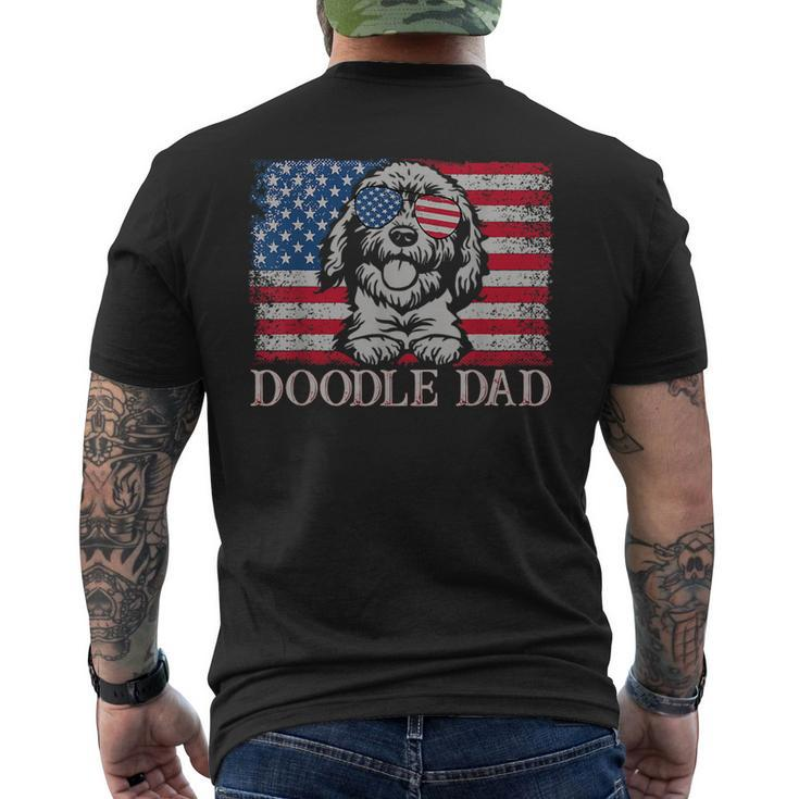 Doodle Dad Goldendoodle Dog American Flag 4Th Of July Gift For Mens Mens Back Print T-shirt