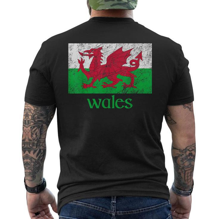 Dragon Of Wales Flag Welsh Cymru Flags Medieval Welsh Rugby Men's T-shirt Back Print