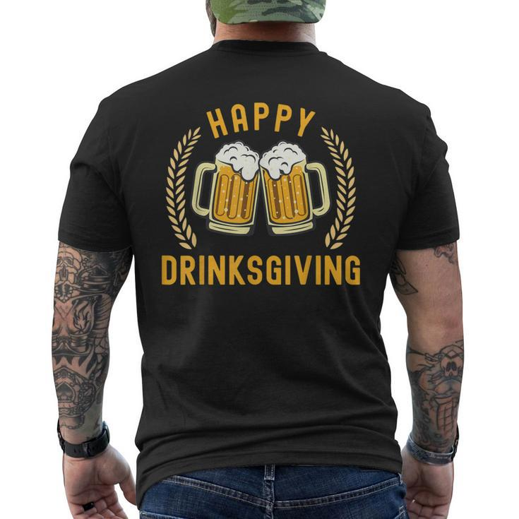 Drinking Party Happy Drinksgiving Happy Thanksgiving Men's T-shirt Back Print