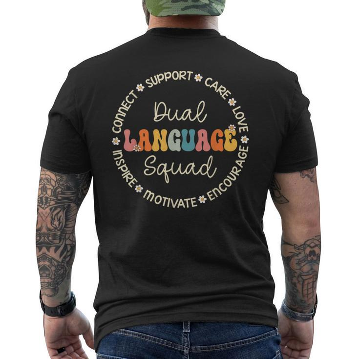 Dual Language Squad Appreciation Week Back To School  Mens Back Print T-shirt