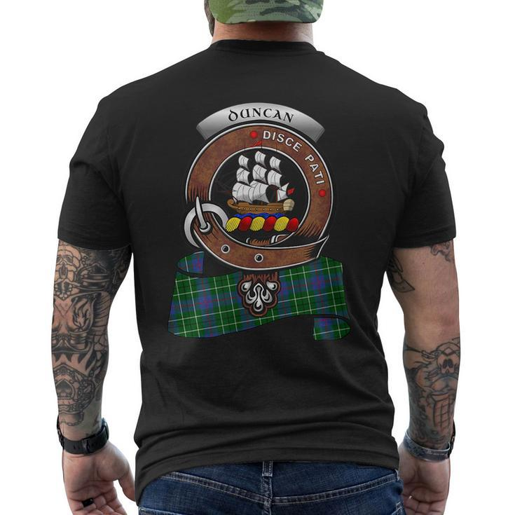 Duncan Clan Badge & Tartan Mens Back Print T-shirt