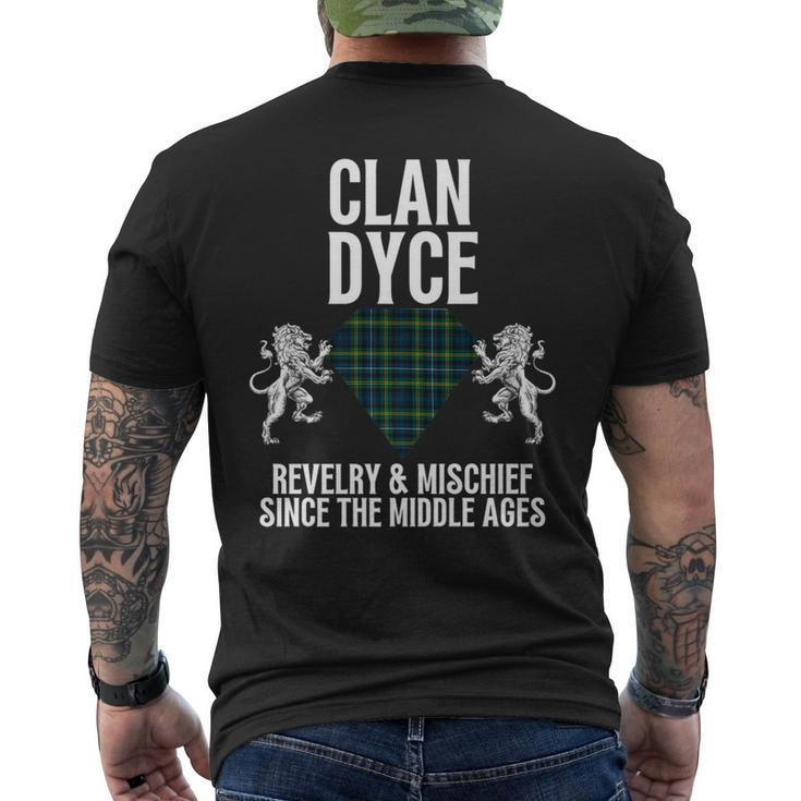 Dyce Clan Scottish Name Coat Of Arms Tartan Family Party Mens Back Print T-shirt