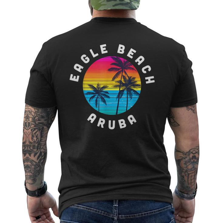 Eagle Beach Aruba Vacation Souvenir Sunset Beach  Mens Back Print T-shirt