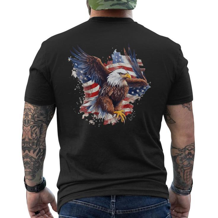 Eagle Of Freedom Merica Patriotic Usa Flag 4Th Of July 2023 Mens Back Print T-shirt