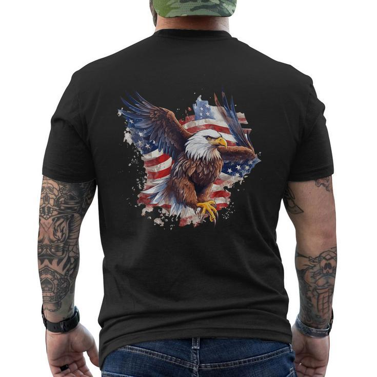 Eagle Of Freedom Merica Patriotic Usa Flag 4Th Of July 2023  Mens Back Print T-shirt