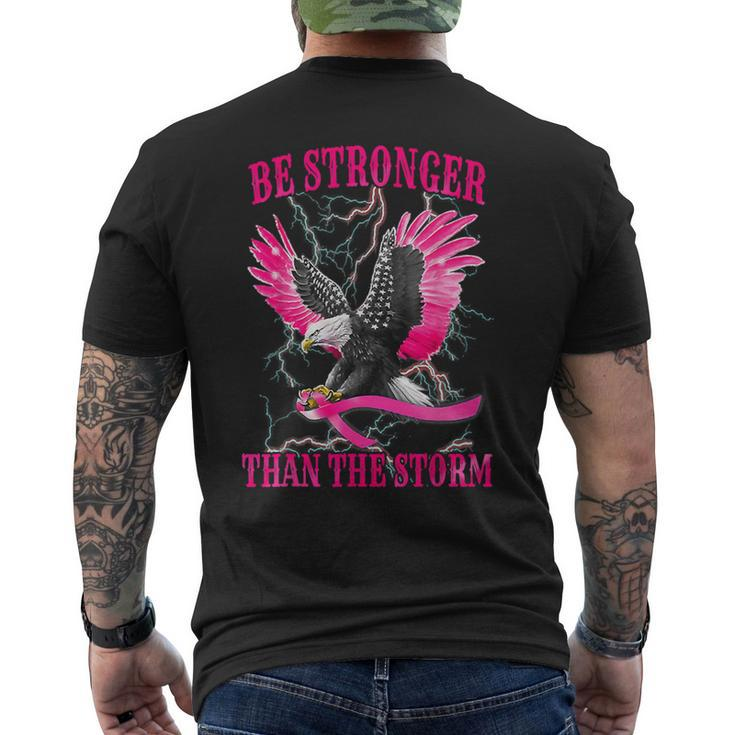 Eagle Be Stronger Than The Storm Breast Cancer Awareness Men's T-shirt Back Print