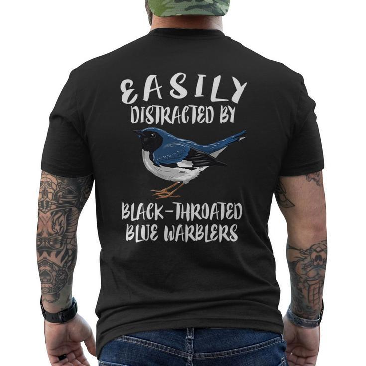 Easily Distracted By Black-Throated Warblers Birds Birding Men's T-shirt Back Print
