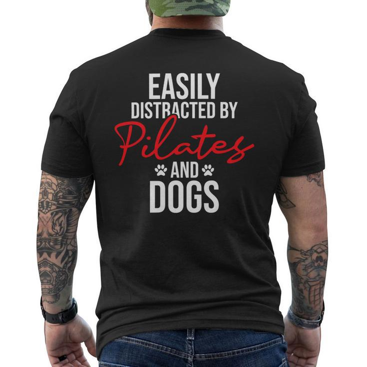 Easily Distracted By Pilates Dogs Fitness Coach Workout _1 Mens Back Print T-shirt