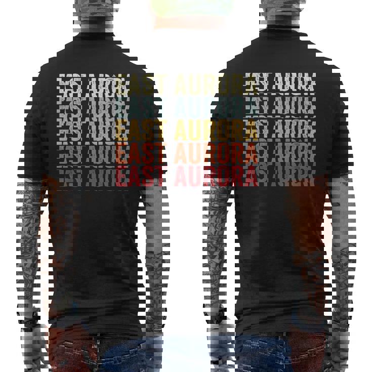 East Aurora New York East Aurora Ny Retro Vintage Text Men's T-shirt Back Print