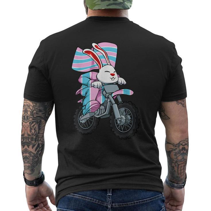 Easter Bunny Ridng Motorcycle Lgbtq Transgender Pride Trans Men's Back Print T-shirt