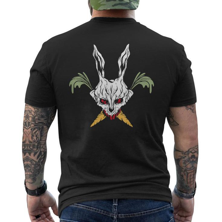 Easter Jolly Bunny Skull Horror Carrot Crossbones Easter Men's T-shirt Back Print