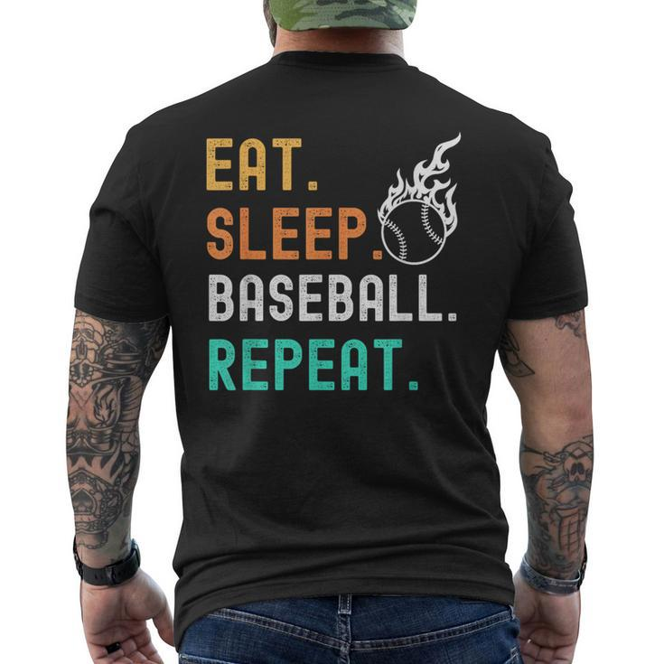 Eat Sleep Baseball Repeat  Men's T-shirt Back Print
