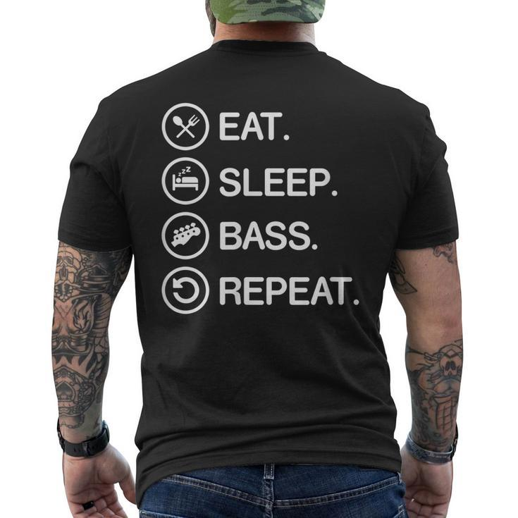 Eat Sleep Bass Repeat Funny Bass Guitar T  Gift Guitar Funny Gifts Mens Back Print T-shirt