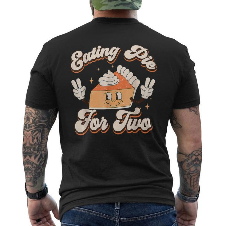 Eating Pumpkin Pie For Two Thanksgiving Pregnancy Men's T-shirt Back Print