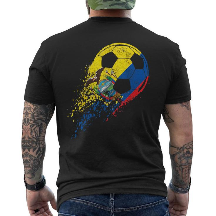 Ecuador Ecuadorian Flag Fan Pride Soccer Player  Mens Back Print T-shirt