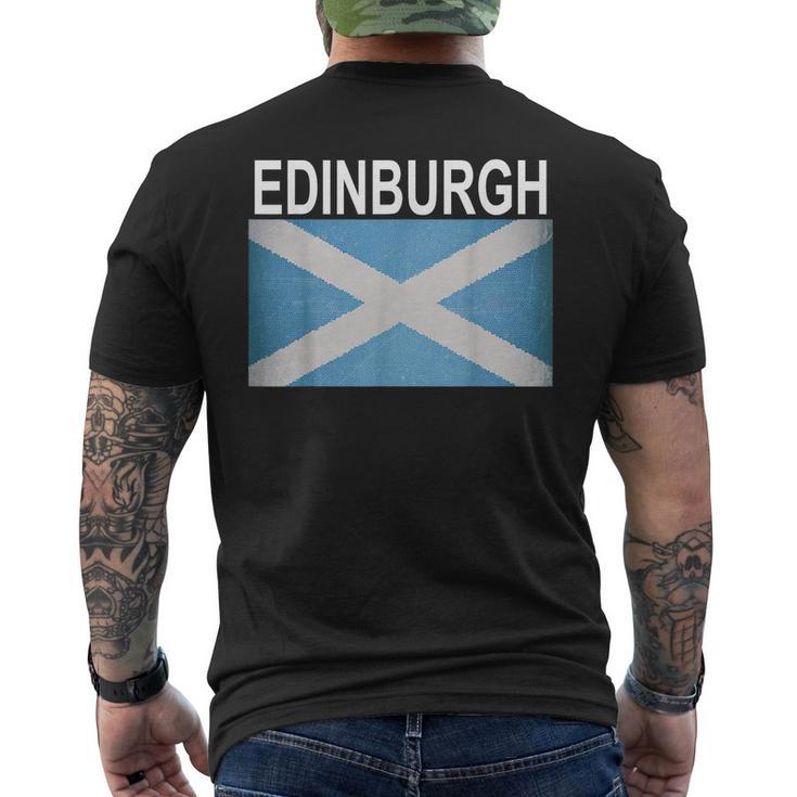 Edinburg Scotland Flag Artistic City Men's T-shirt Back Print