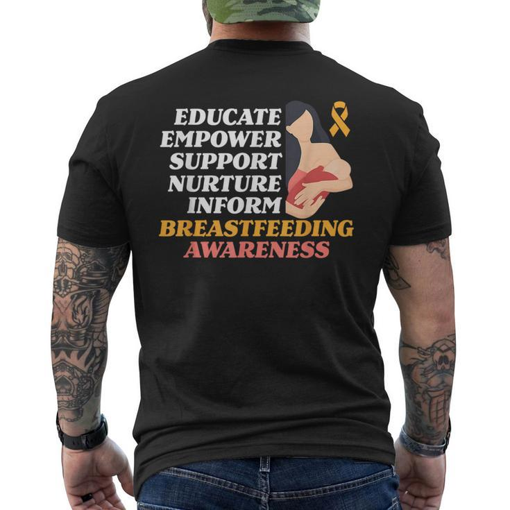 Educate Empower Support Breastfeeding Breastfeed Awareness  Mens Back Print T-shirt