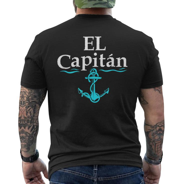 El Capitan Boat Captain Skipper Anchor Boating Sailing  Mens Back Print T-shirt