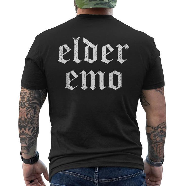 Elder Emo Gothic Text Joke Funny Old Emo Fans  Mens Back Print T-shirt