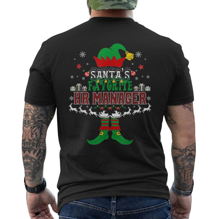 Elf Xmas Santa's Favorite Hr Manager Ugly Sweater Christmas Men's T-shirt Back Print
