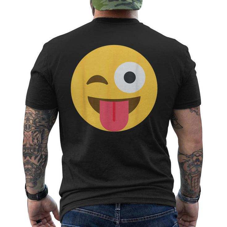 Emoticon Winking Face With Tongue Men's T-shirt Back Print