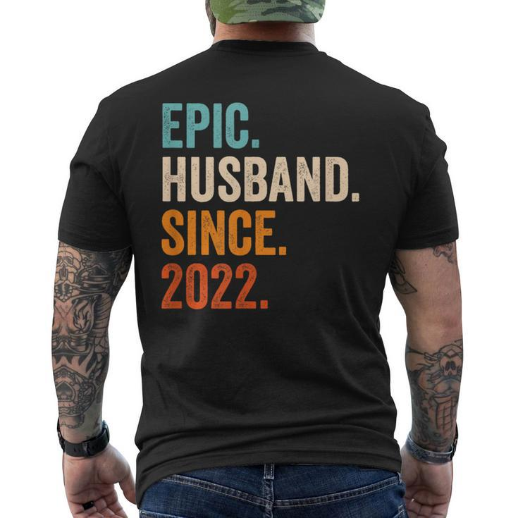Epic Husband Since 2022 1St Wedding Anniversary 1 Year Men's T-shirt Back Print