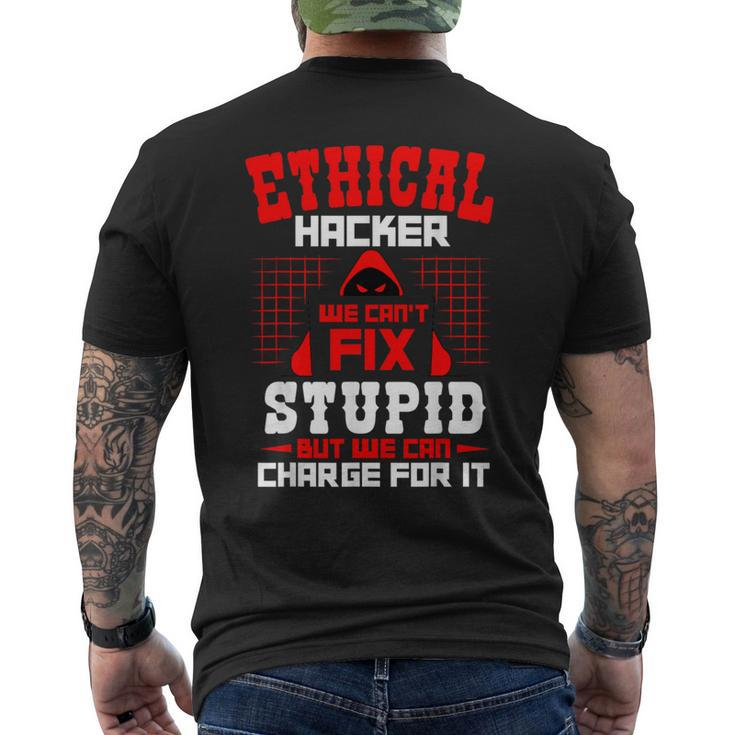 Ethical Hacker Cyber Hacking Awareness Security Programmer Men's T-shirt Back Print