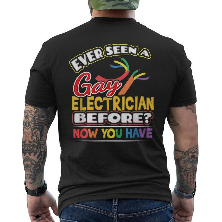 Ever Seen A Gay Electrician Before Pride Week Lgbt Mens Back Print T-shirt